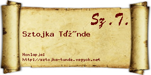Sztojka Tünde névjegykártya